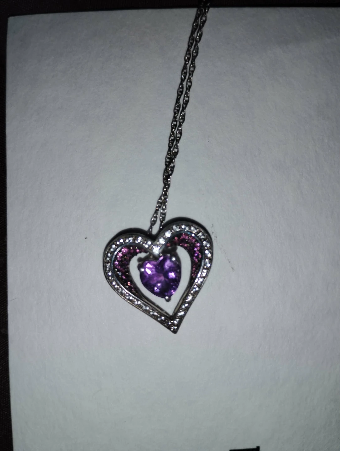 KAY Jewelers Sterling Silver Amethyst Heart Pendant Necklace