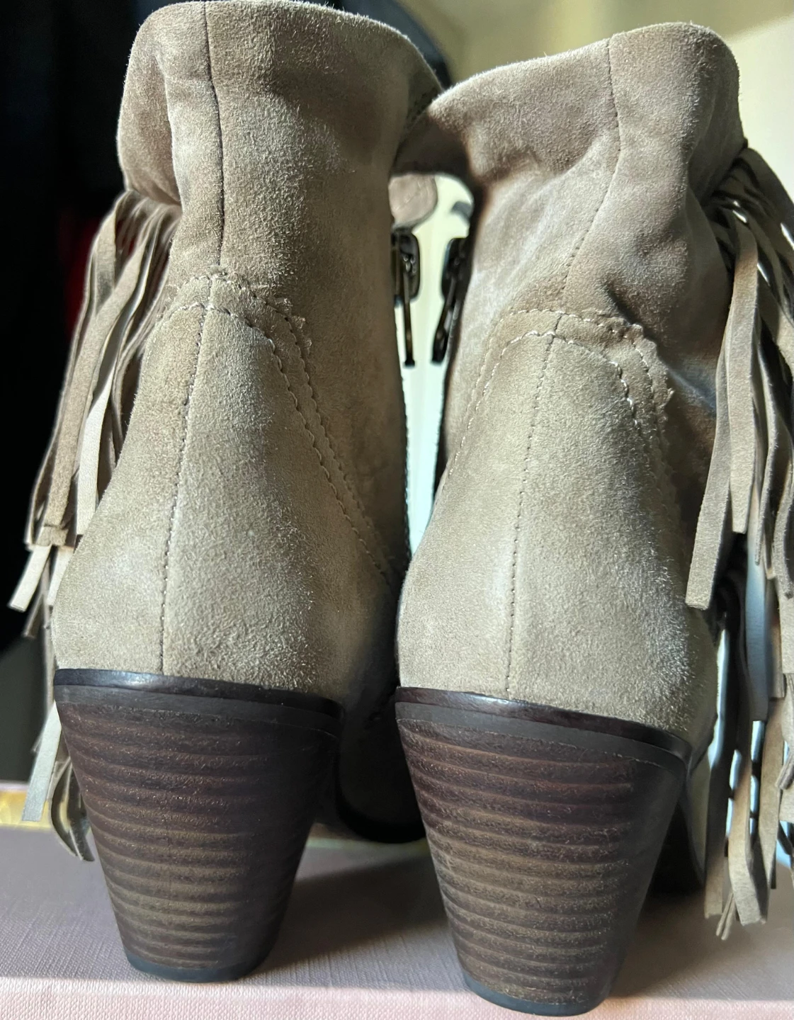 Suede Fringe Ankle Boots Sam Edelman 7 1/2 Women - photo 2
