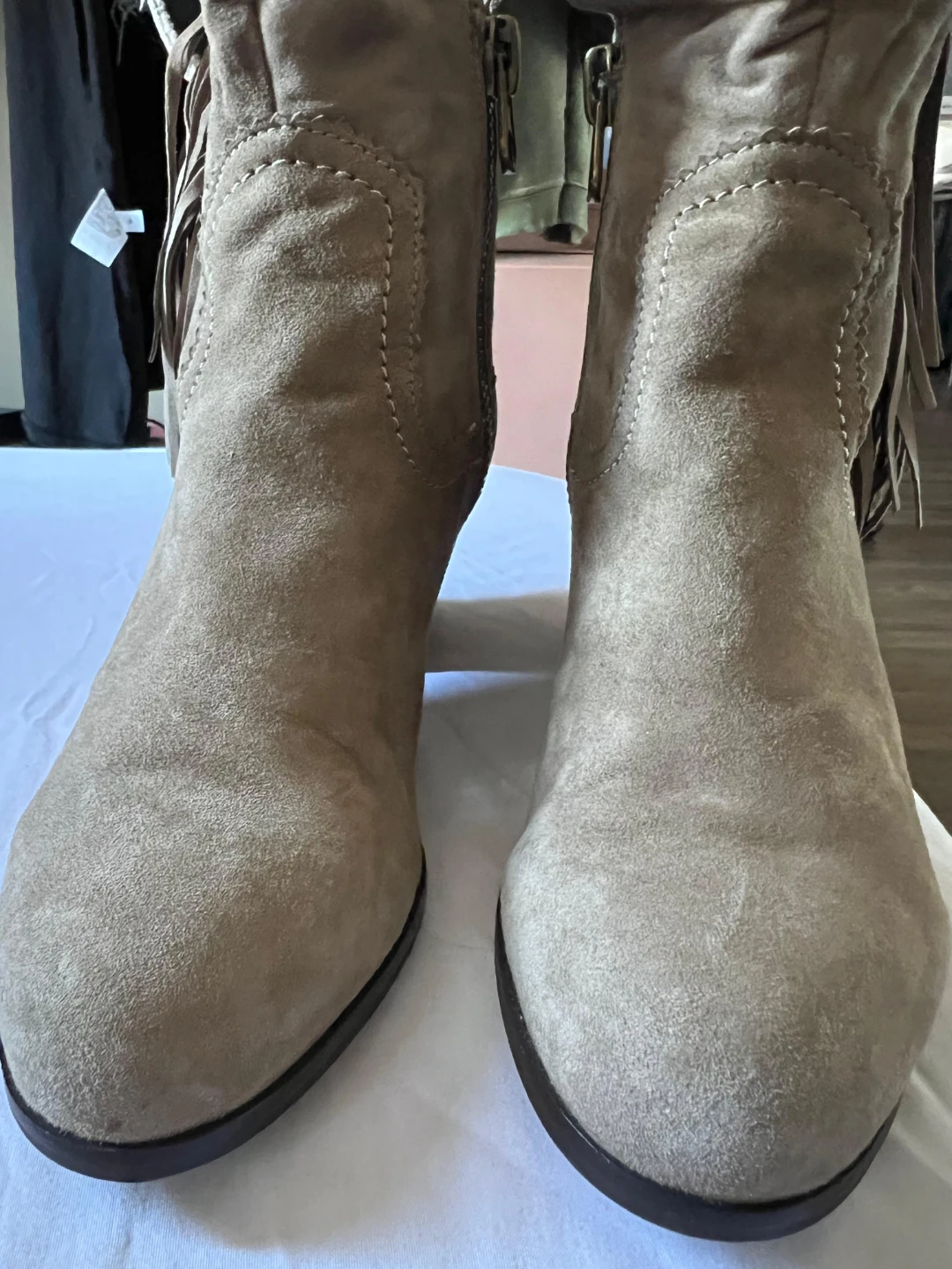 Suede Fringe Ankle Boots Sam Edelman 7 1/2 Women - photo 4