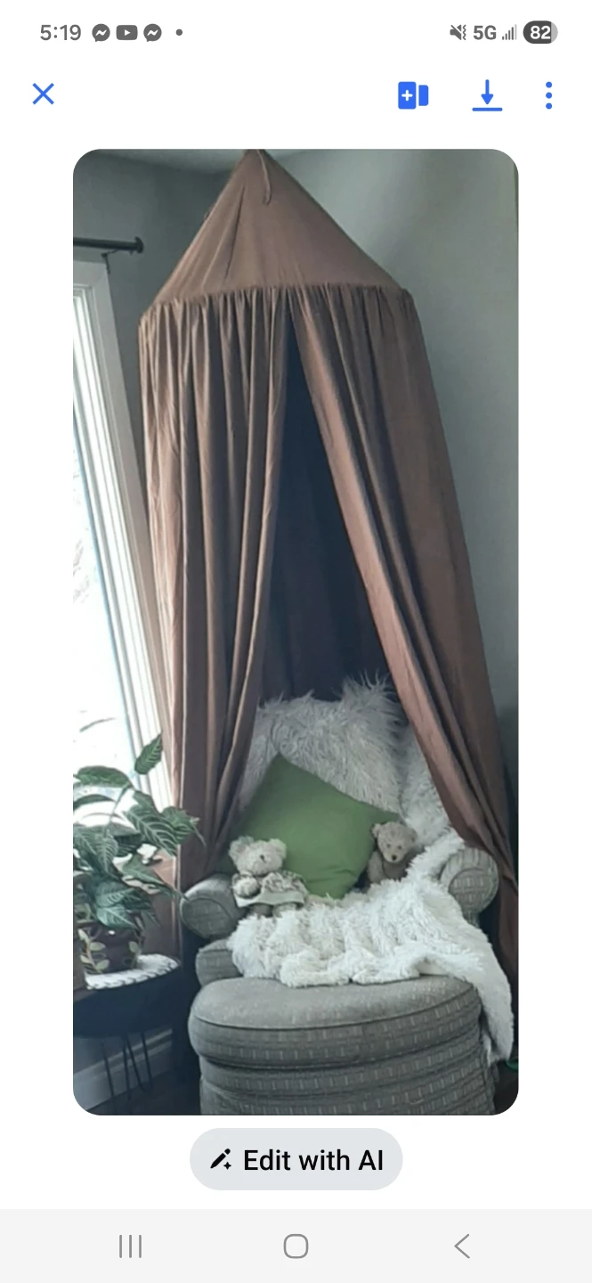 Brown Canopy for Bed or Reading Nook