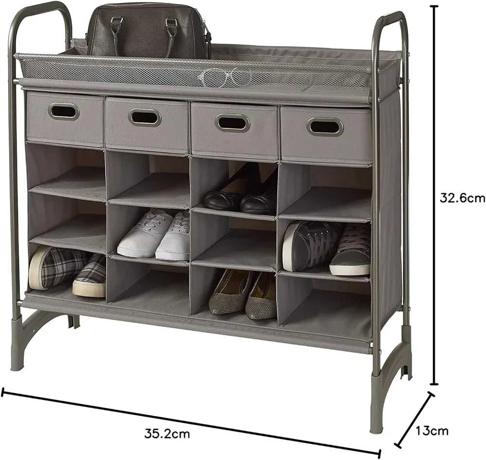 16 Compartment Shoe Organizer with Drawers - photo 3