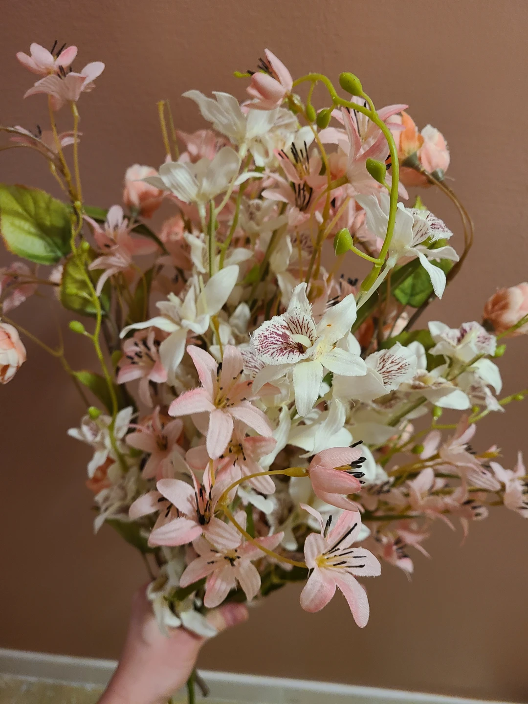 🥕Artificial Flower Bouquet - Pink & White - photo 3