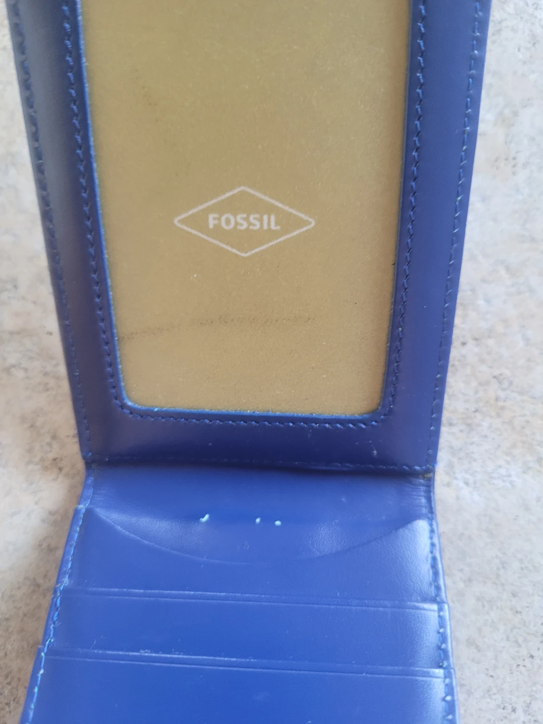 Fossil Blue Leather Card Holder with Photo Slot - photo 4