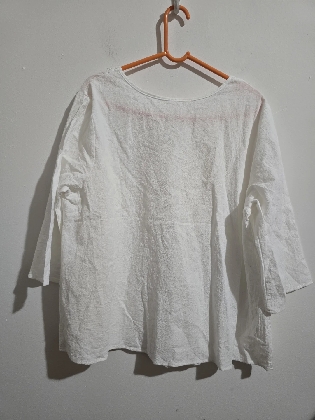 White Embroidered Cotton Tunic Top 1XL - photo 5