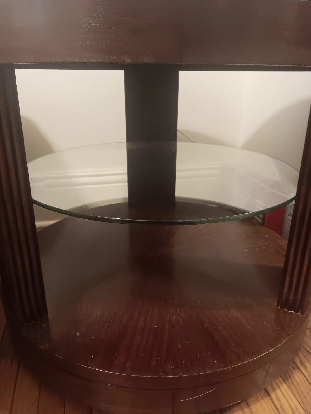 Round End Table with Glass Shelf - photo 2