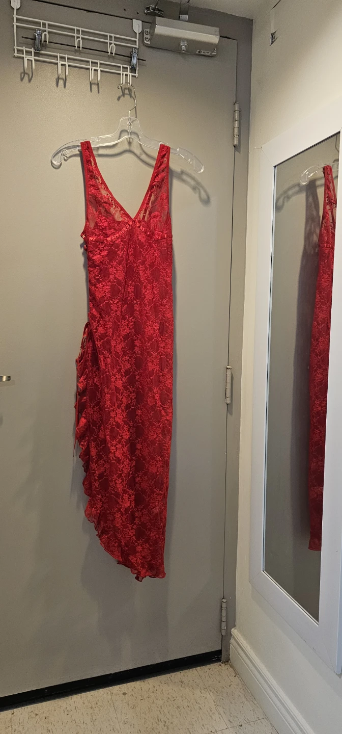 Red Lace Corset Nightgown