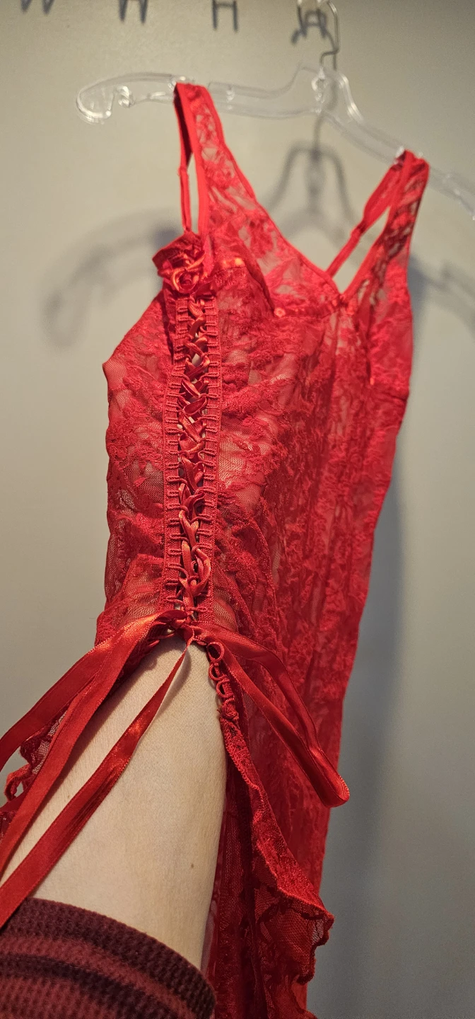 Red Lace Corset Nightgown - photo 2