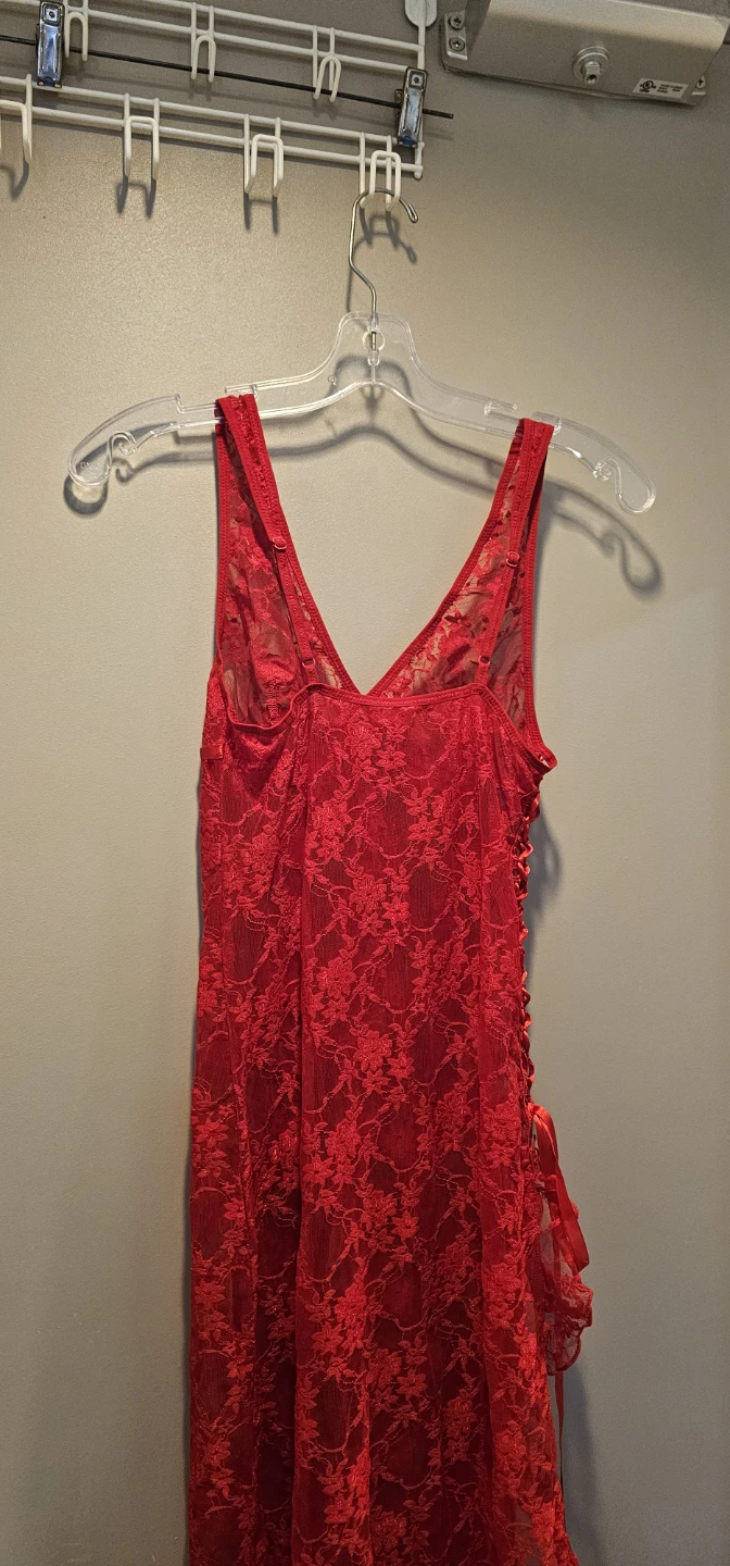 Red Lace Corset Nightgown - photo 3