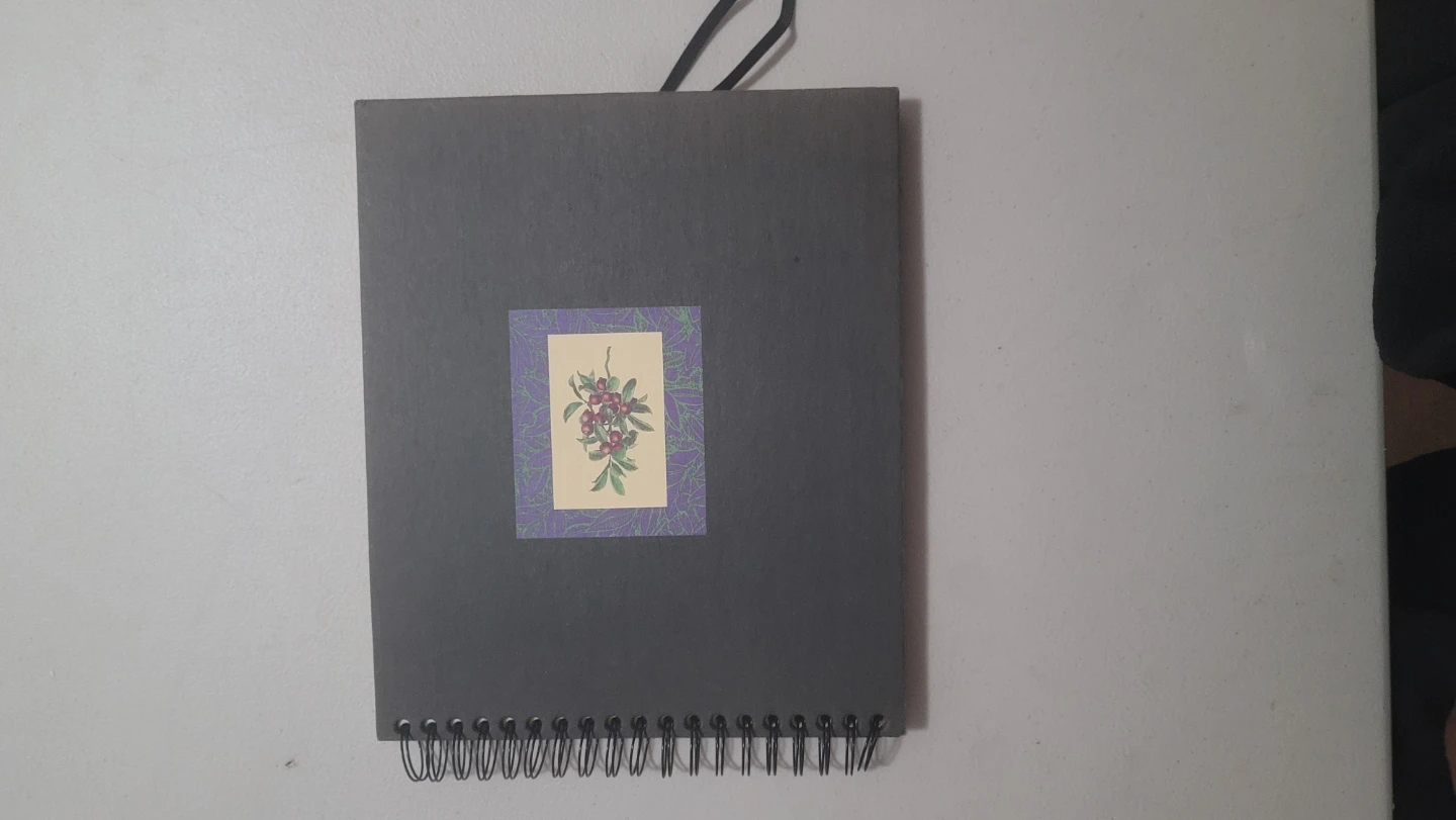 Gray Spiral Notebook with Floral Design