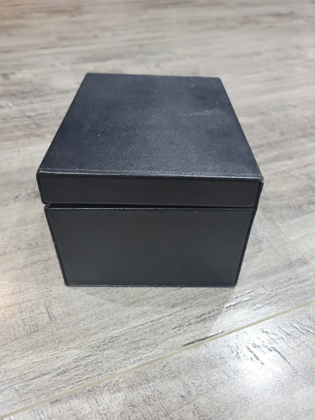 Black Faux Leather Storage Box with Clasp - photo 2