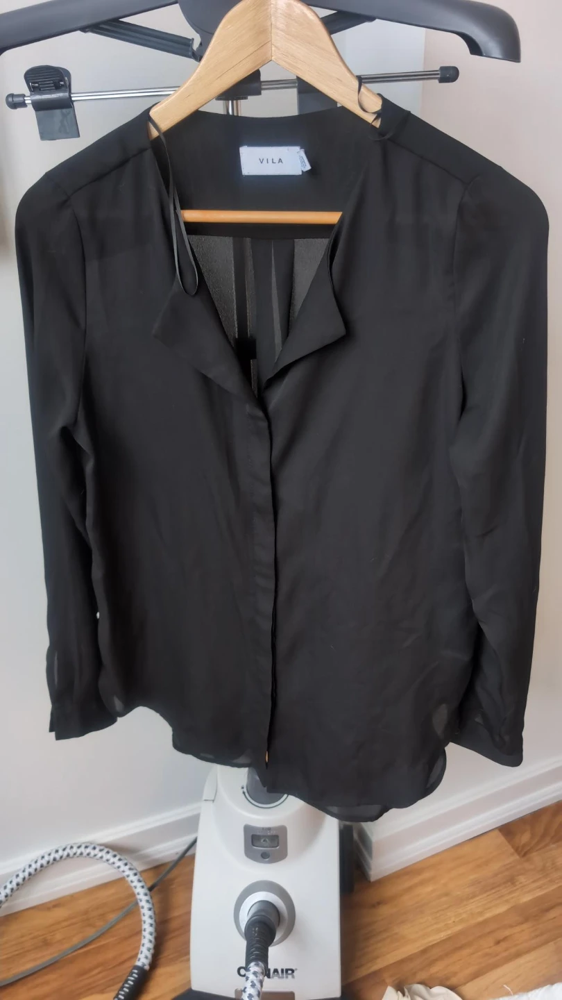 VILA Black Sheer Blouse Size EU S