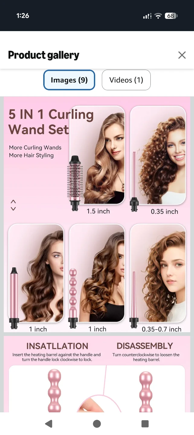LANDOT 5-in-1 Curling Iron Wand & Thermal Brush Set - photo 2