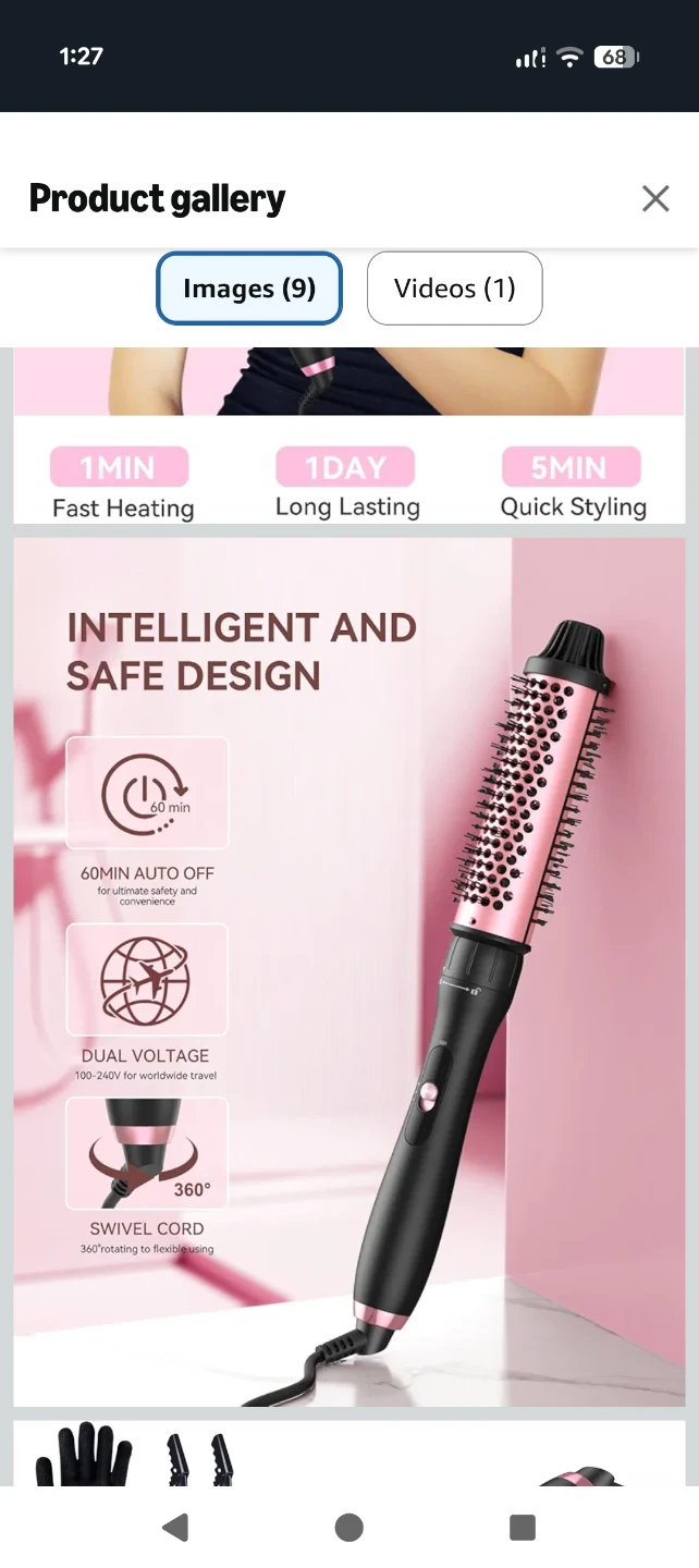 LANDOT 5-in-1 Curling Iron Wand & Thermal Brush Set - photo 3