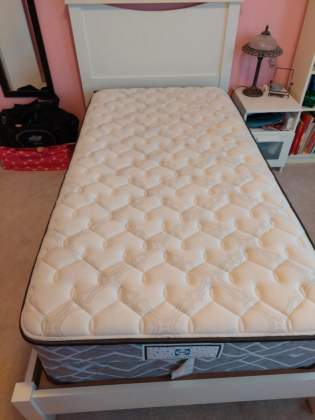 Complete Single Bed Set: Solid Wood Frame with Sealy Mattress
