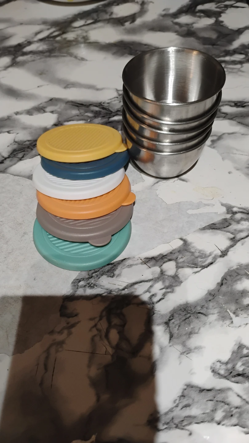 Set of 5 Stainless Steel Dipping Bowls with Lids - photo 2