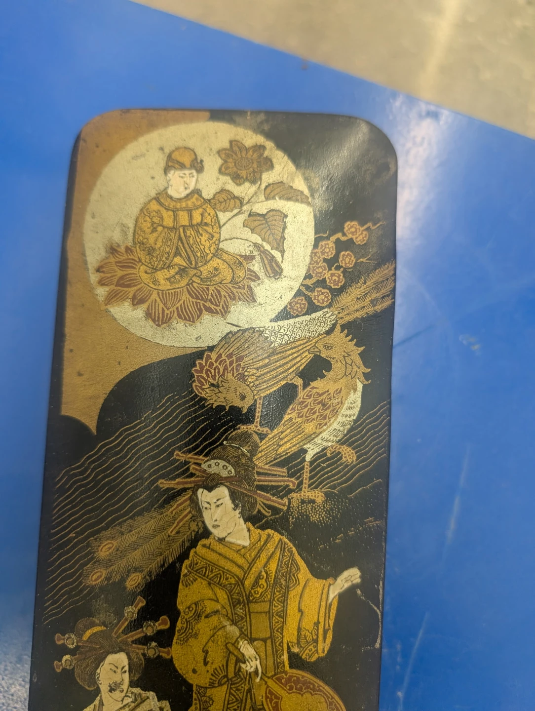 Decorative Vintage Asian Scene Metal Box