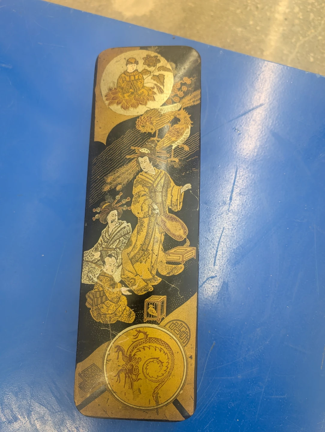 Decorative Vintage Asian Scene Metal Box - photo 2