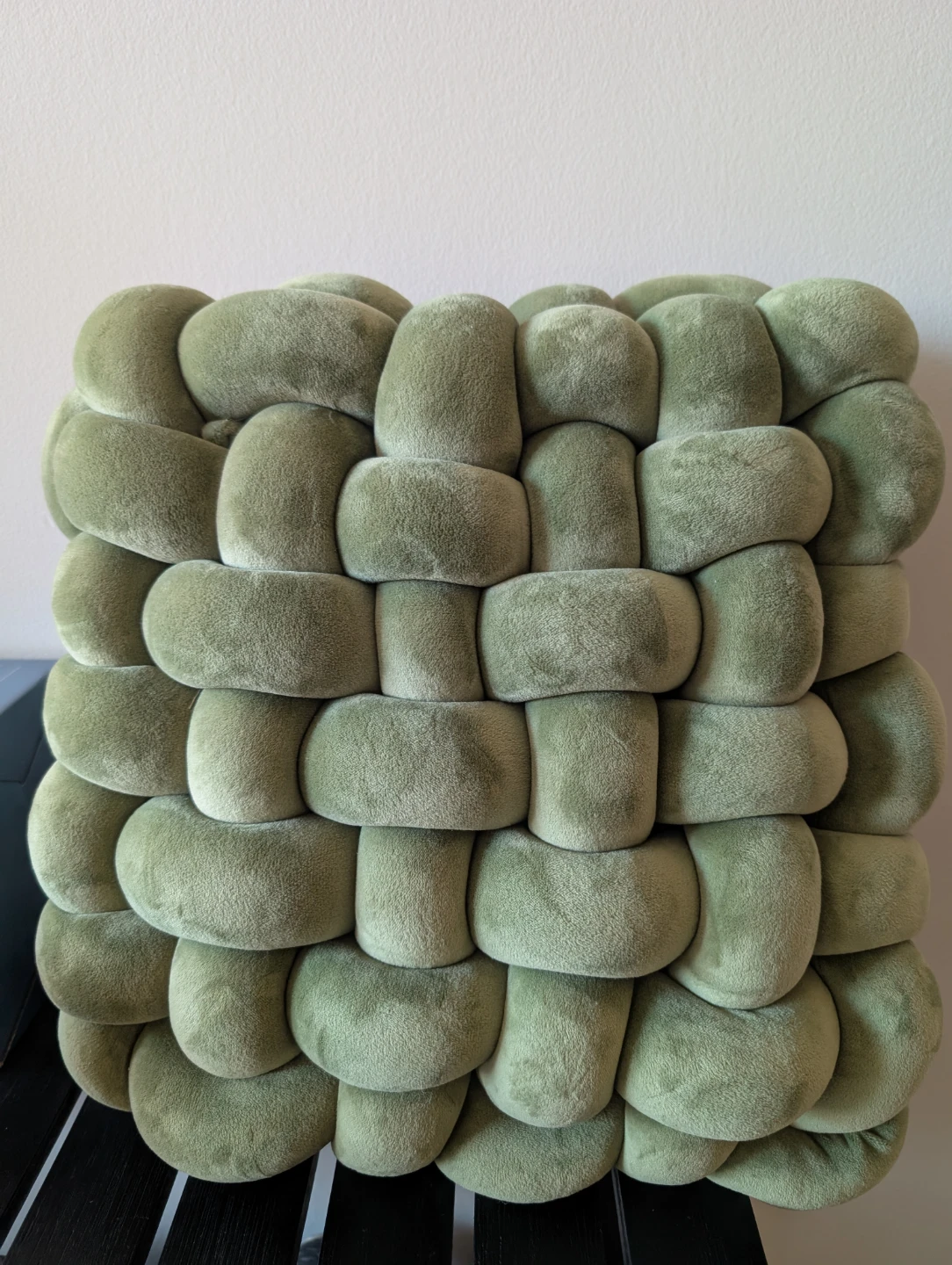 Sage Green knotted Woven Pillow Cushion