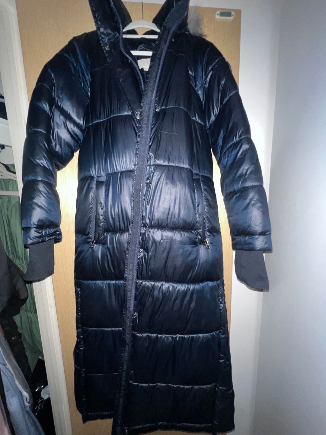 Black Puffer Coat with Hood - photo 2