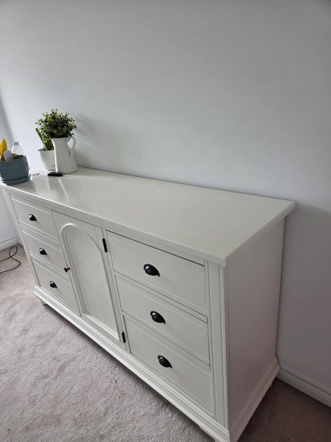 White Queen Bed Frame with Nightstand and Dresser Set - photo 5