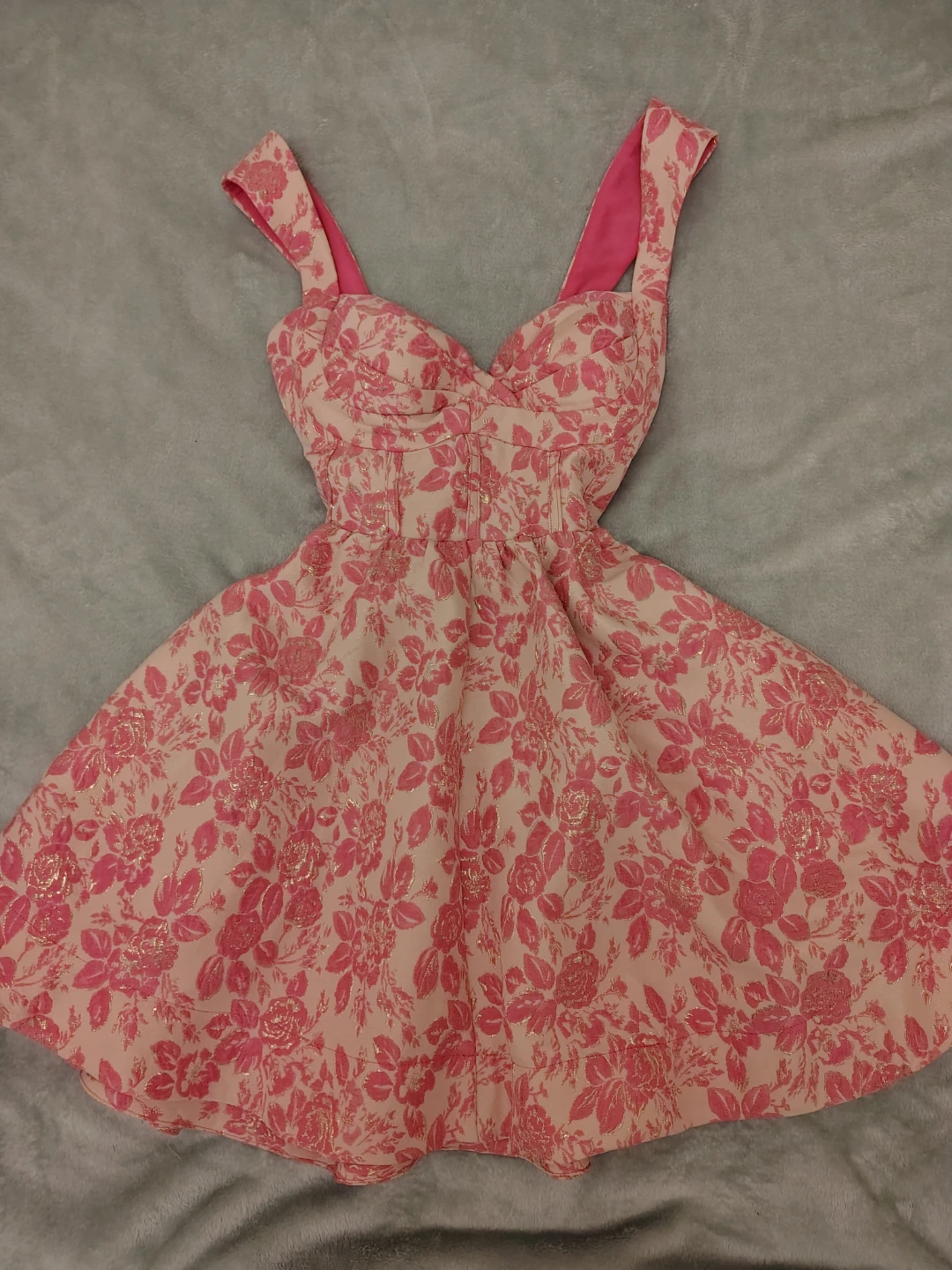 Windsor Cassie Corset Floral Jacquard Skater Dress - S/M