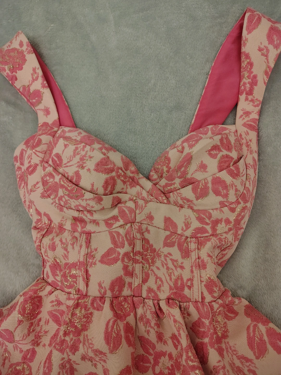 Windsor Cassie Corset Floral Jacquard Skater Dress - S/M - photo 2