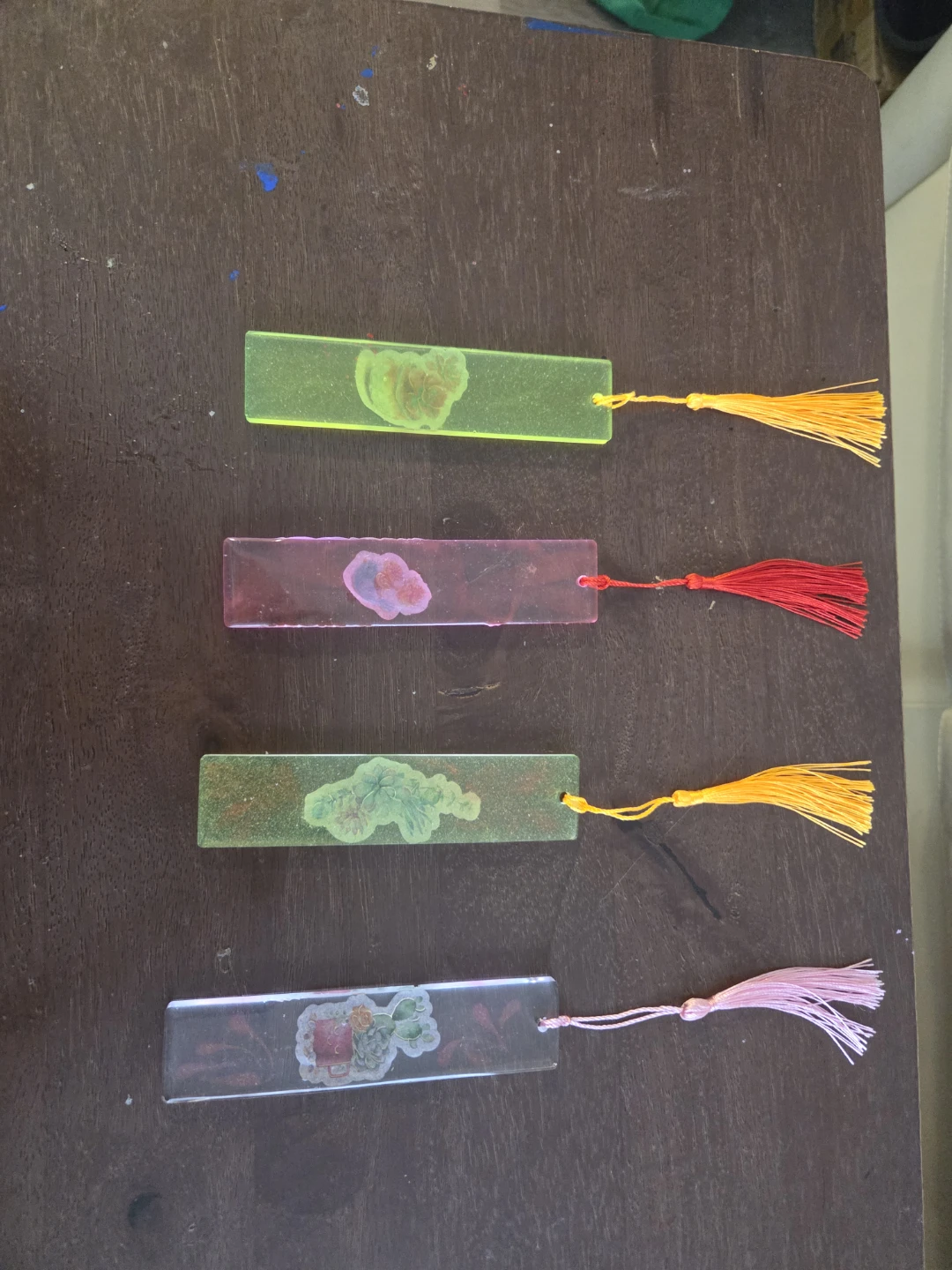 Handmade Resin Bookmarks with Tassels