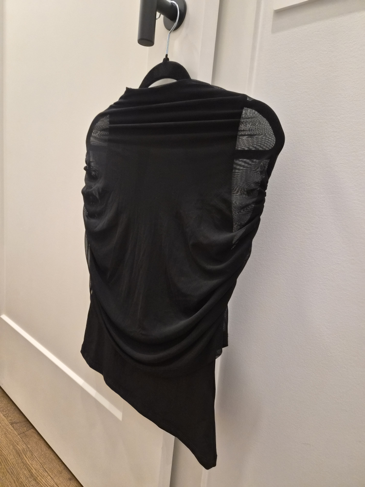 H&M Divided Black Ruched Mesh Top - Medium - photo 3