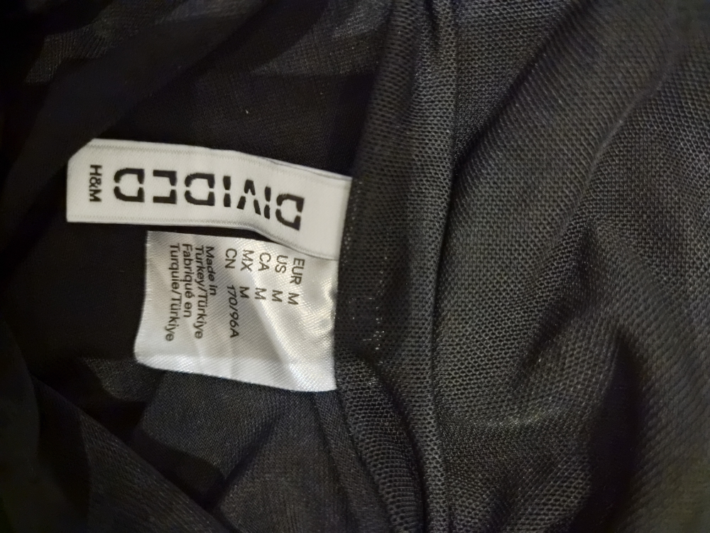 H&M Divided Black Ruched Mesh Top - Medium - photo 4