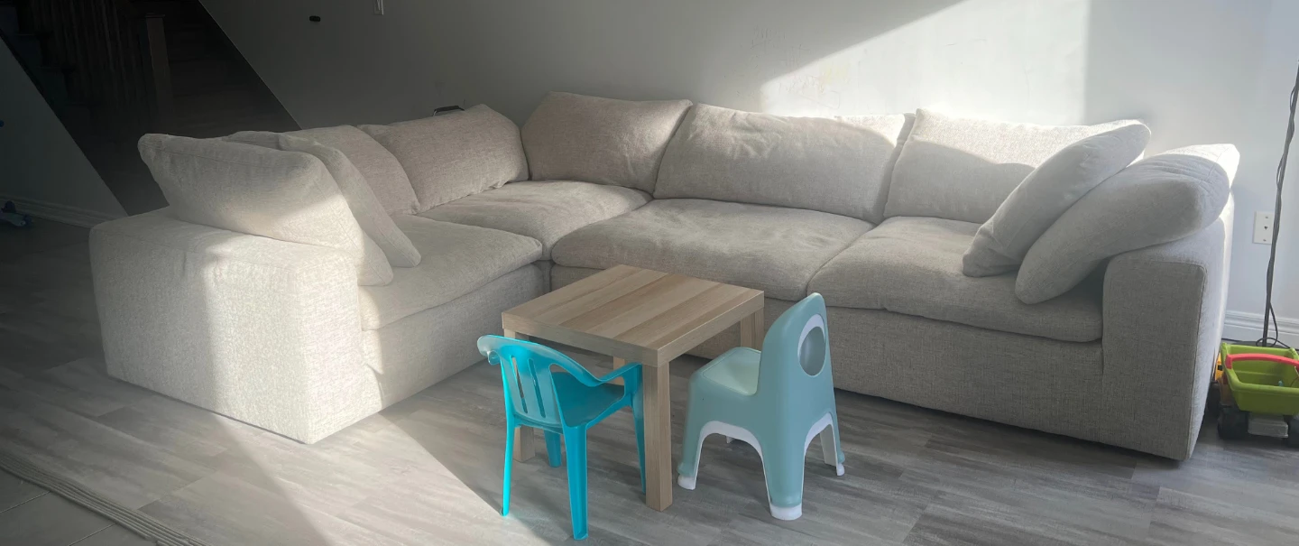 Modular Sectional Sofa - Beige Fabric - Maison corbial