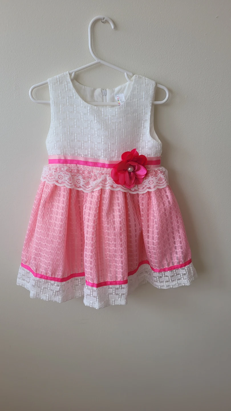 MAMMA Kids Dress Size 2 / 92cm Pink & White