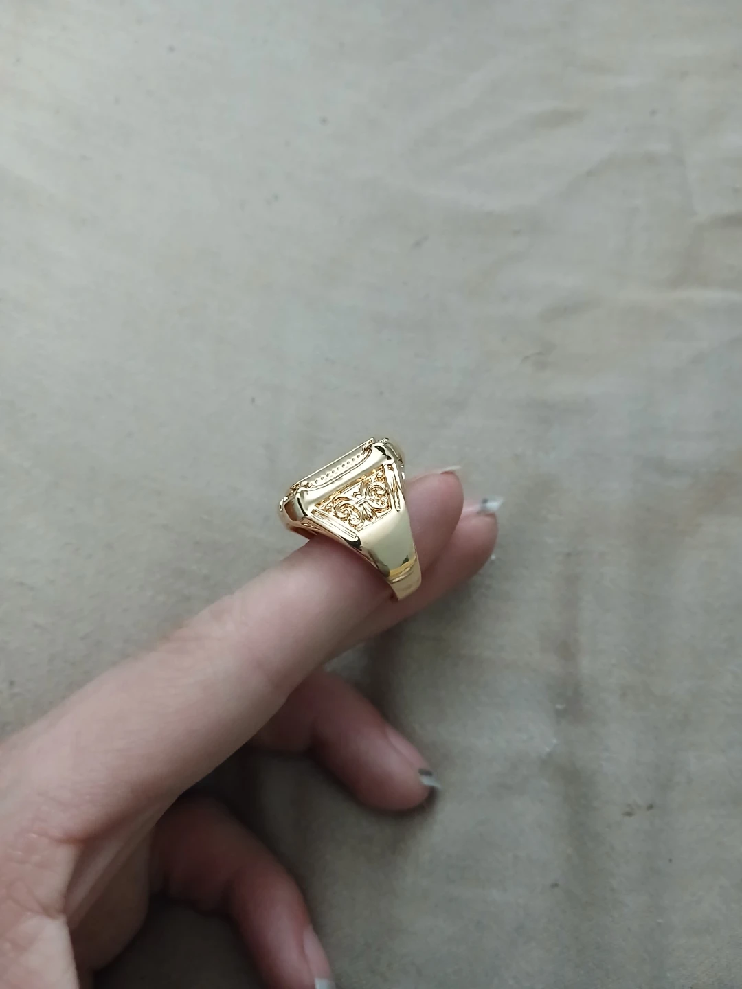 18K Gold Plated Zinc Alloy Christian Jesus Crucifix Cross Ring - photo 4