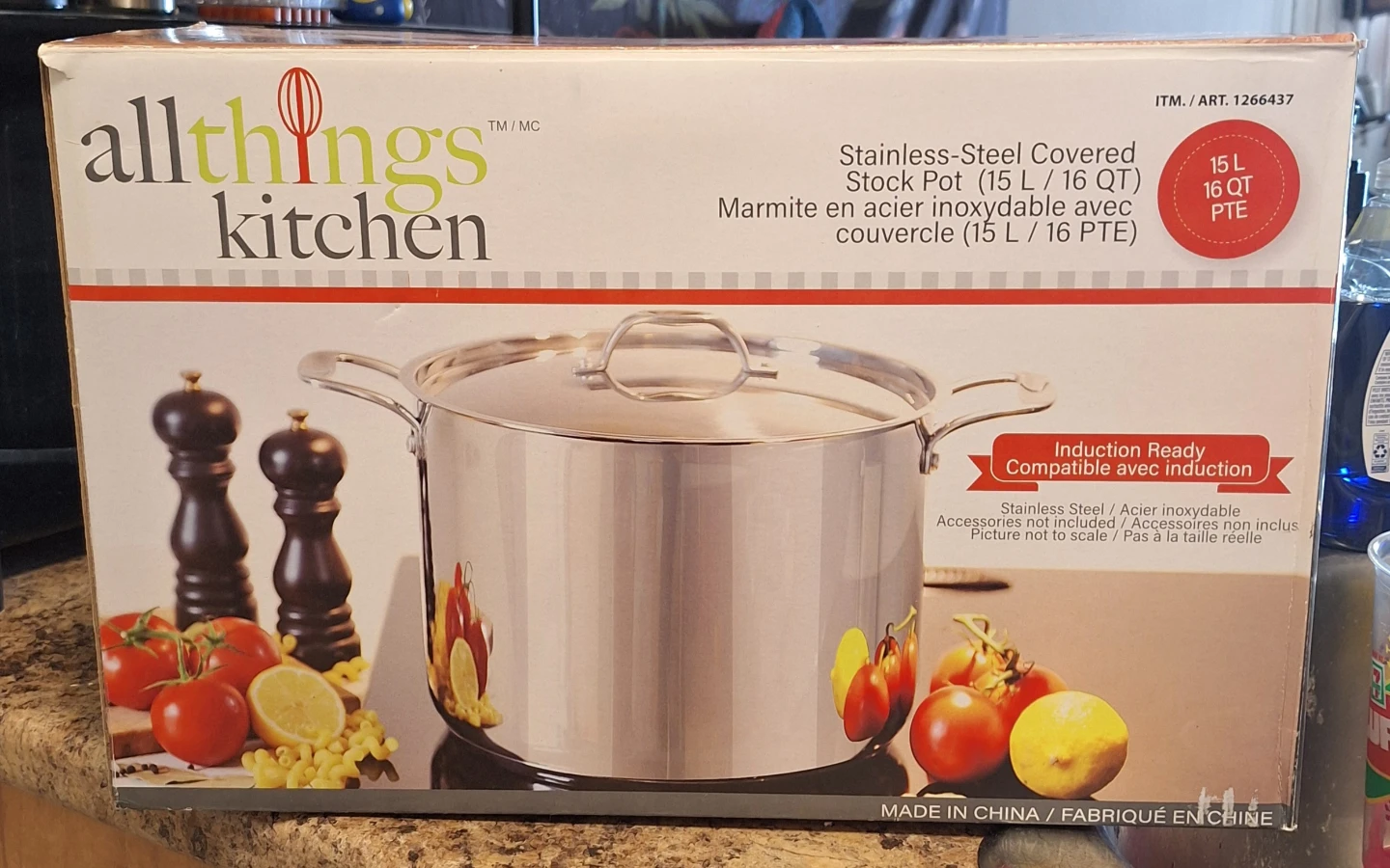 15L/16QT Stainless-Steel Covered Stock Pot