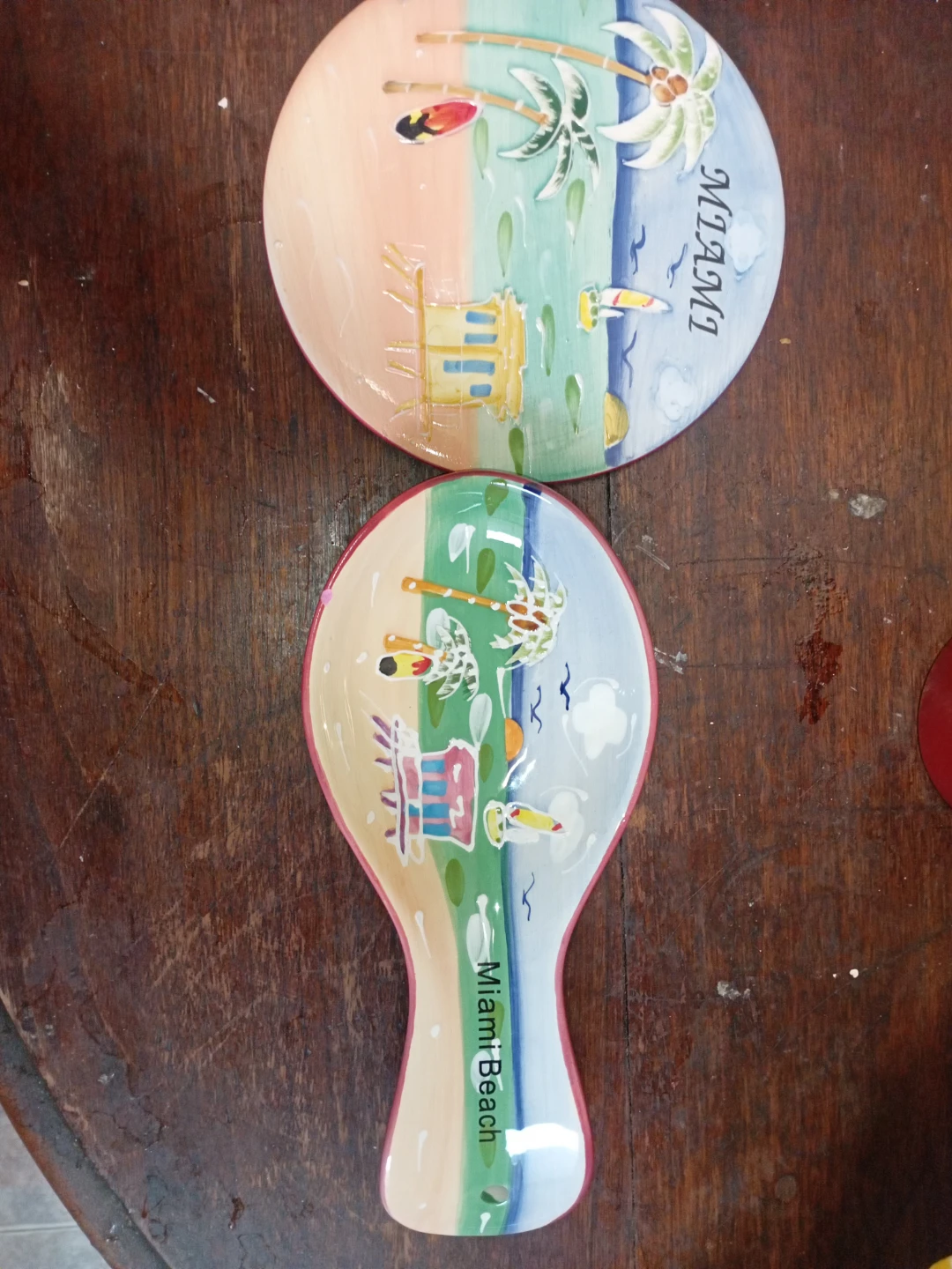Spoon Rest and Trivet Set - Miami Beach Themed