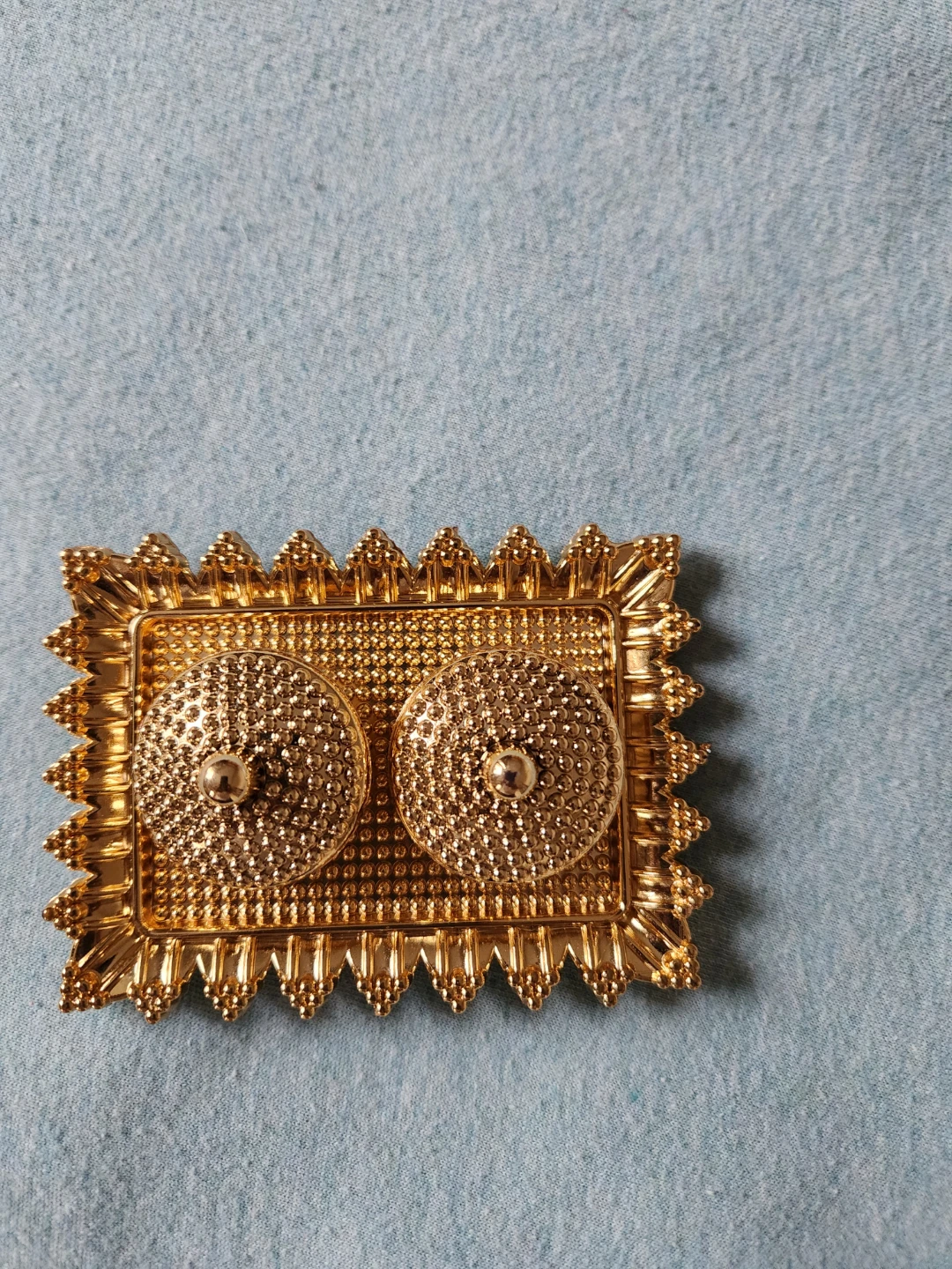 Gold Tone Decorative Tray with Embellishments