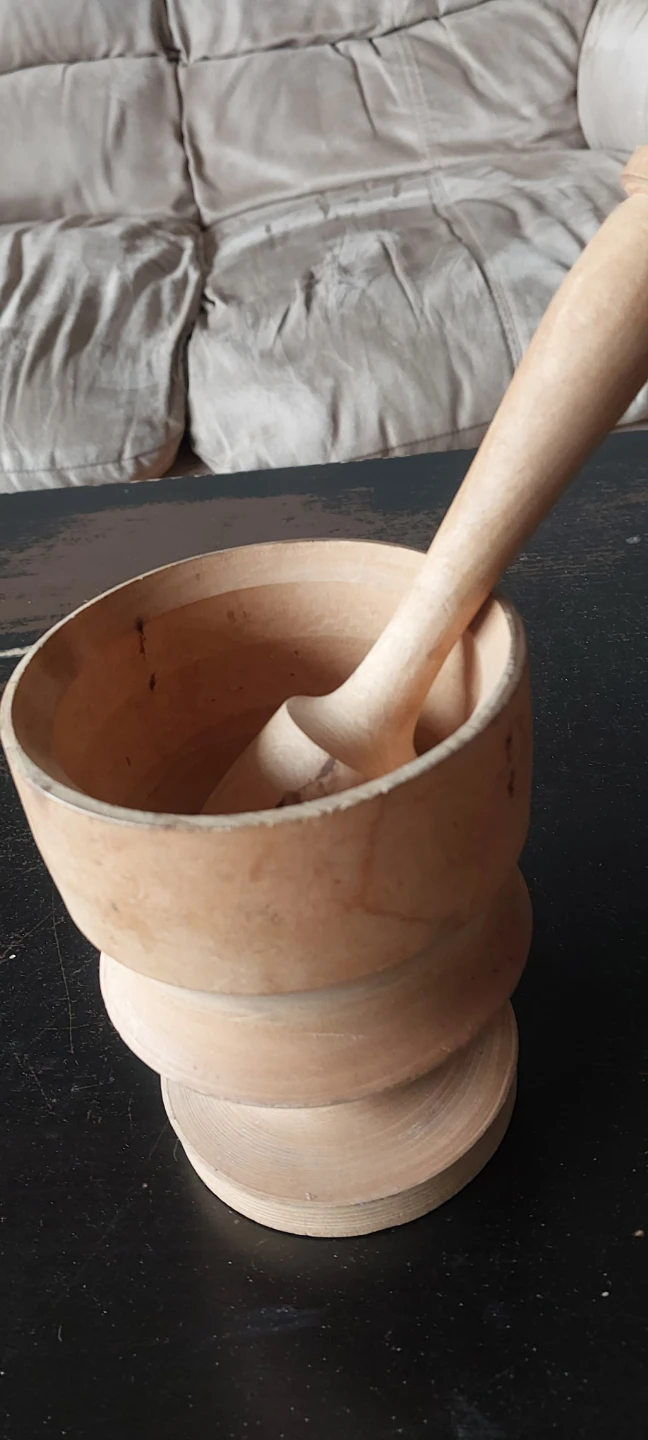 Wooden Mortar and Pestle Set - photo 2