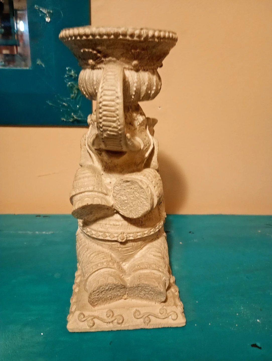 Elephant shaped candle holder statue - photo 2