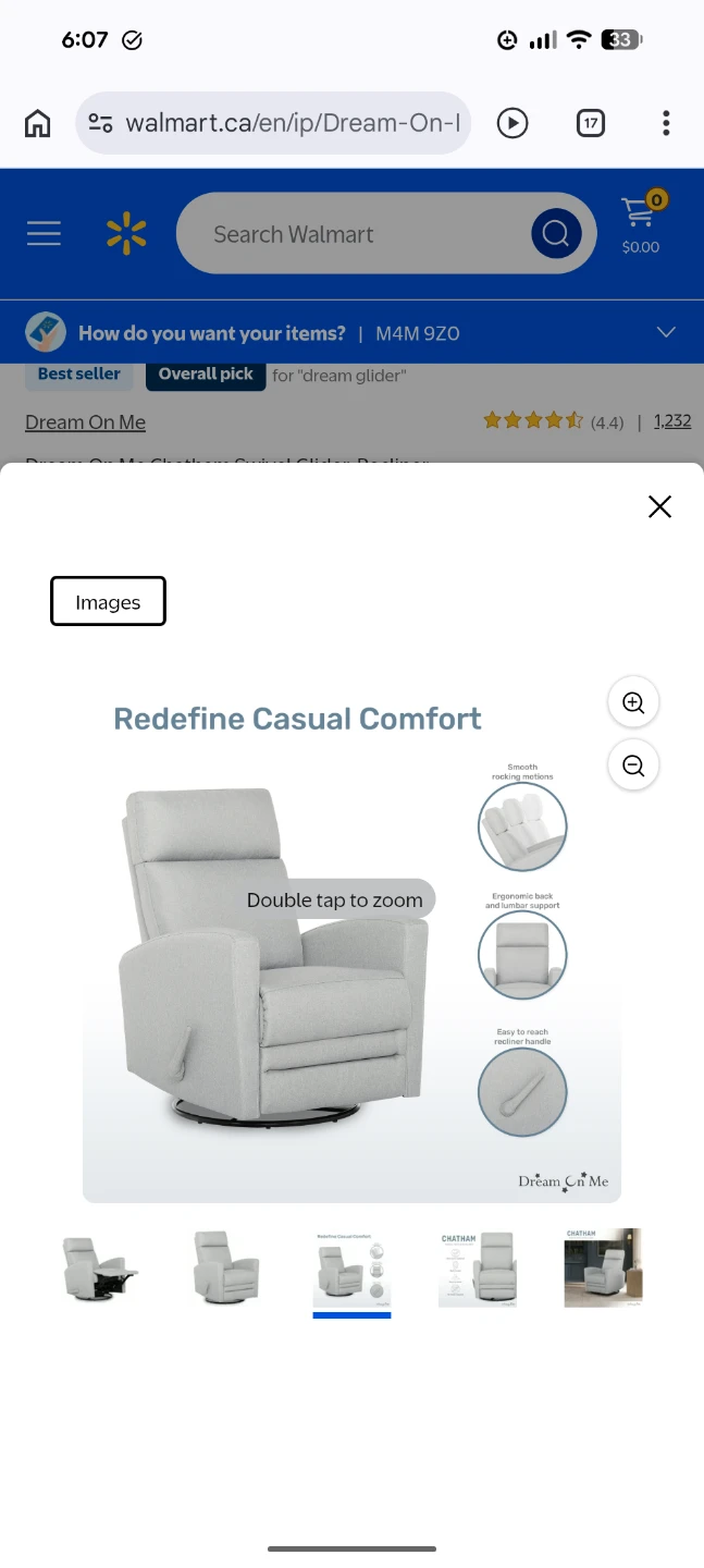 Dream On Me Swivel glider, recliner nursing chair - photo 4