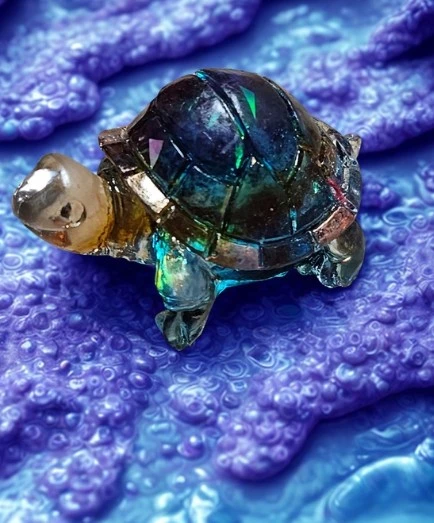 Lot de 2 petites tortues décoratives en résine - photo 4