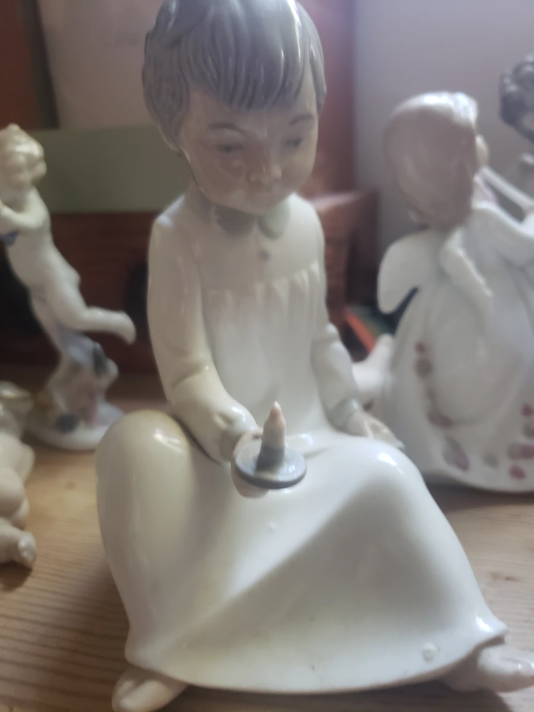 Lladro Porcelain Figurine - Girl with Candle Holder