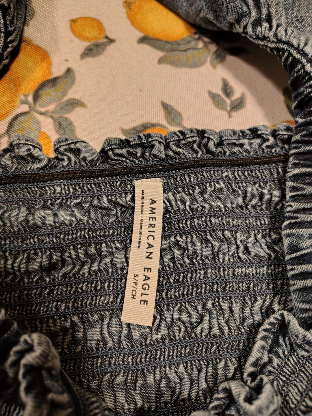 Smocked Denim Tank Top small - photo 2