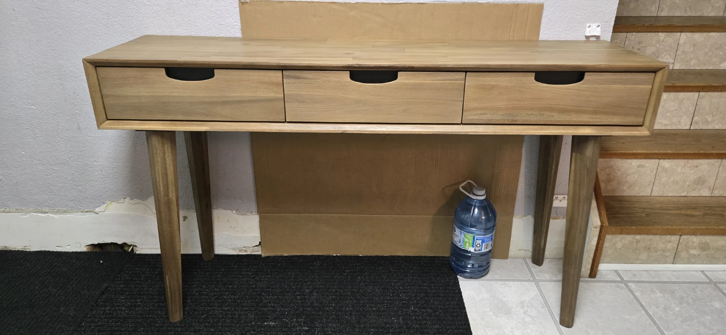 Solid Acacia Wooden Console Table with 3 Drawers