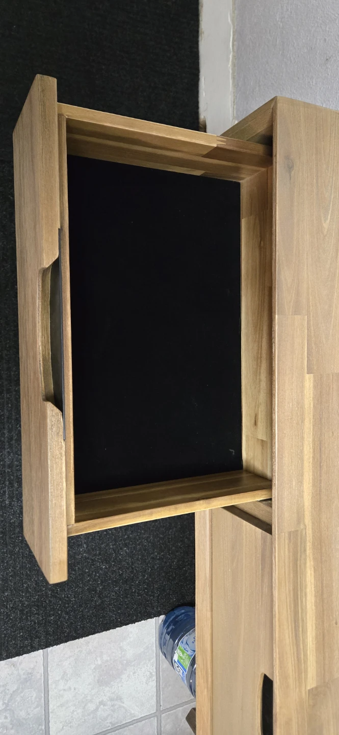 Solid Acacia Wooden Console Table with 3 Drawers - photo 2