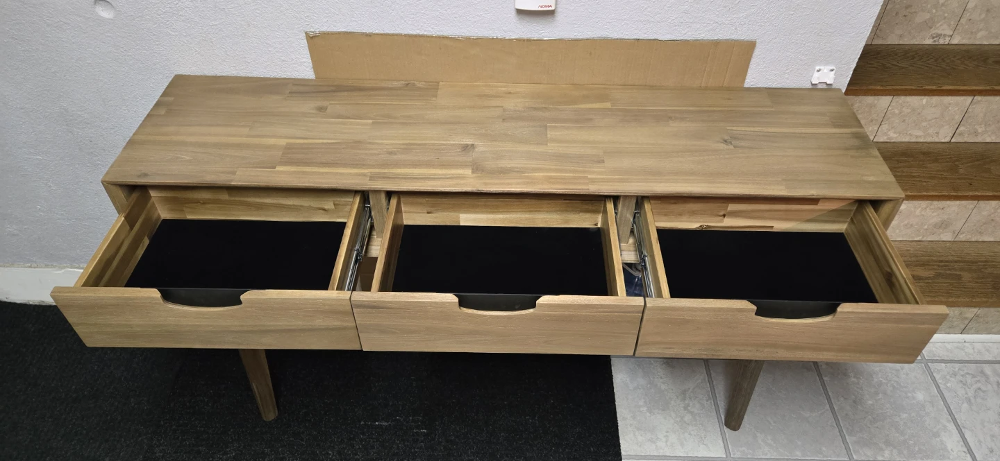 Solid Acacia Wooden Console Table with 3 Drawers - photo 3
