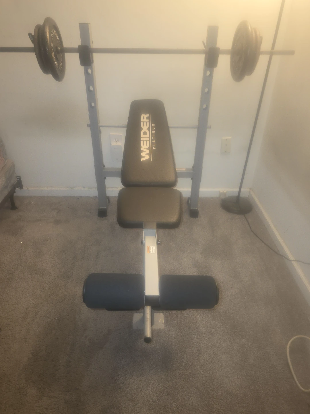 Weider Platinum Weight Bench with Barbell and Weights - photo 2