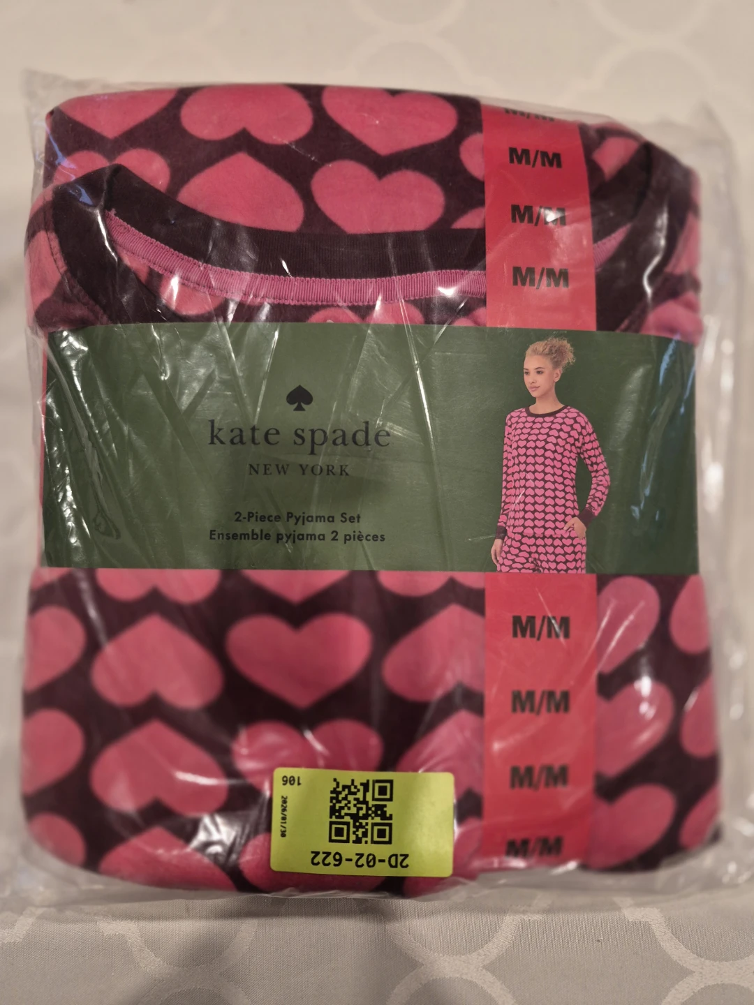 Kate Spade Pink Heart 2-Piece Pyjama Set - Medium