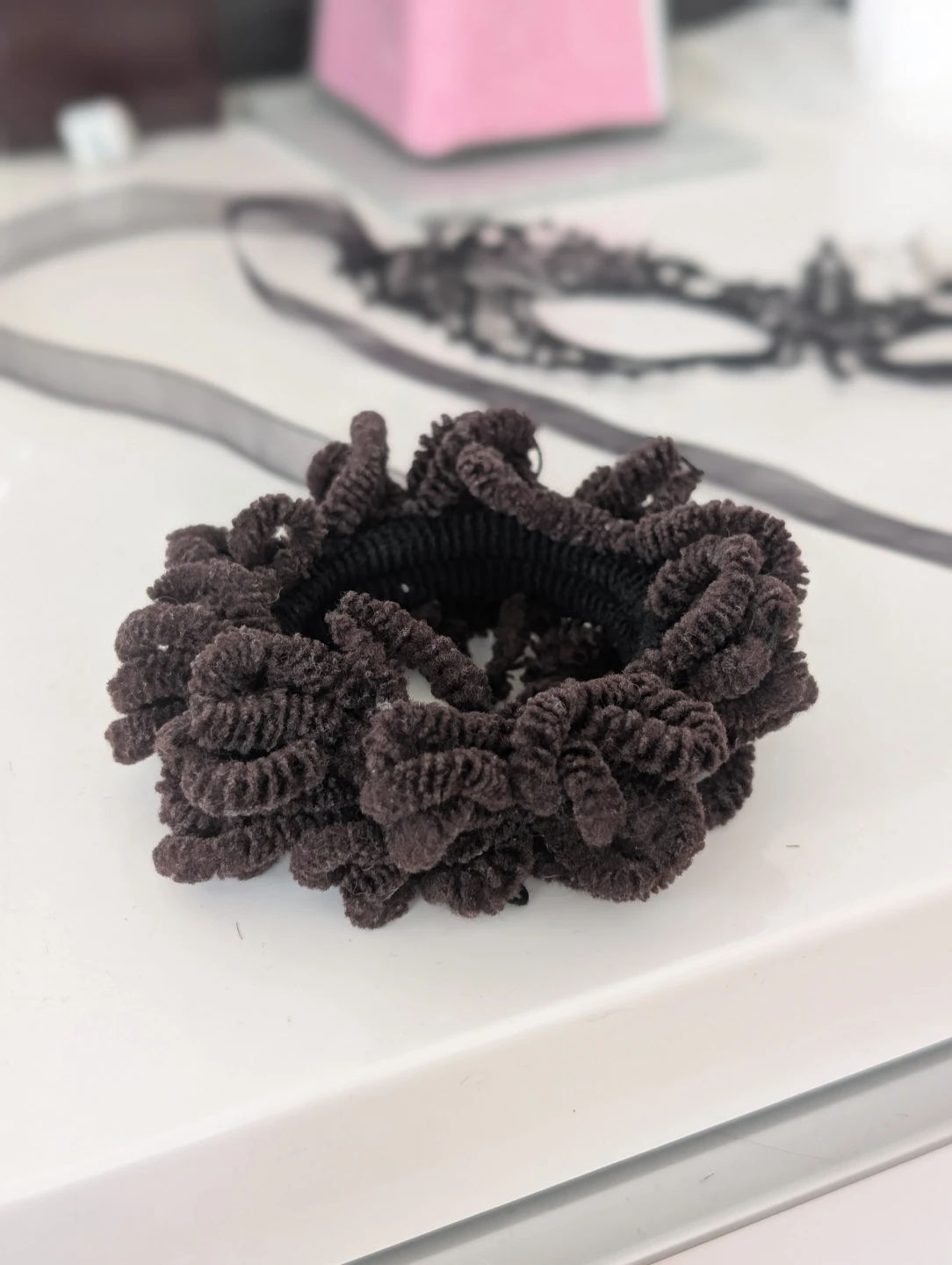 Brown Textured Scrunchie 🧡