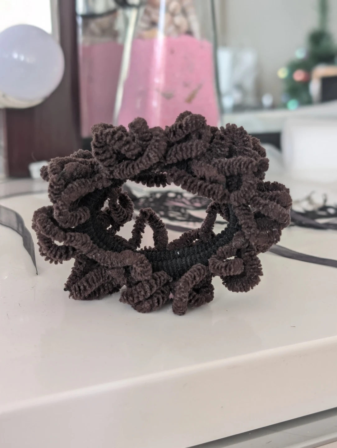 Brown Textured Scrunchie 🧡 - photo 2