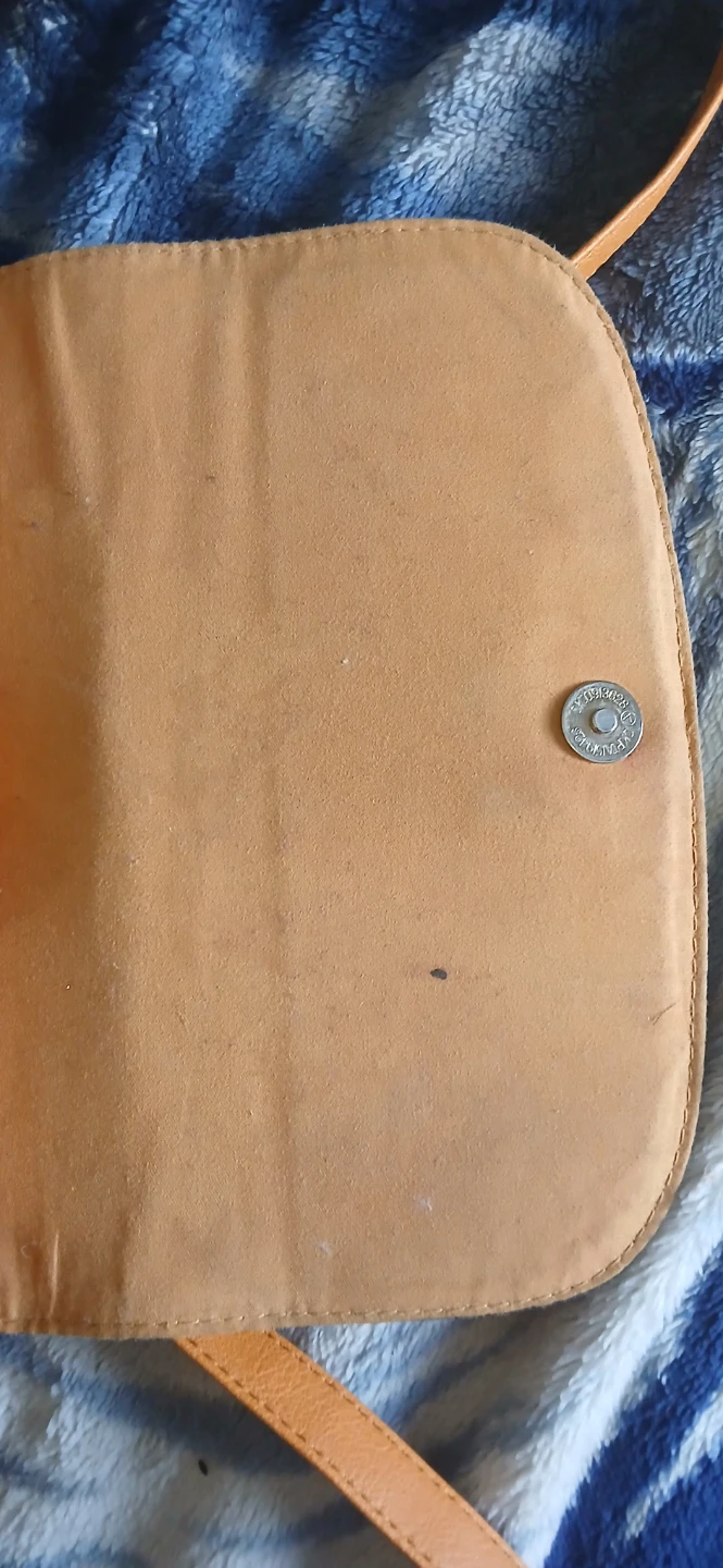 Orange Faux Leather Crossbody Bag with Woven Detail - photo 3