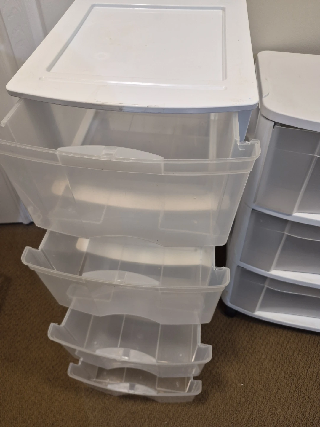 2 White Plastic Drawer Units - photo 2